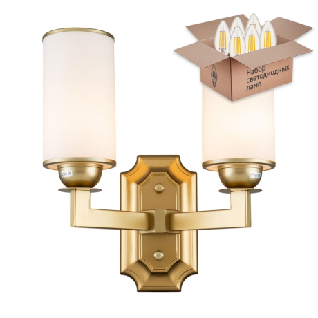 Бра с лампочками Favourite Sollemnis 2621-2W+Lamps Е27 Свеча 