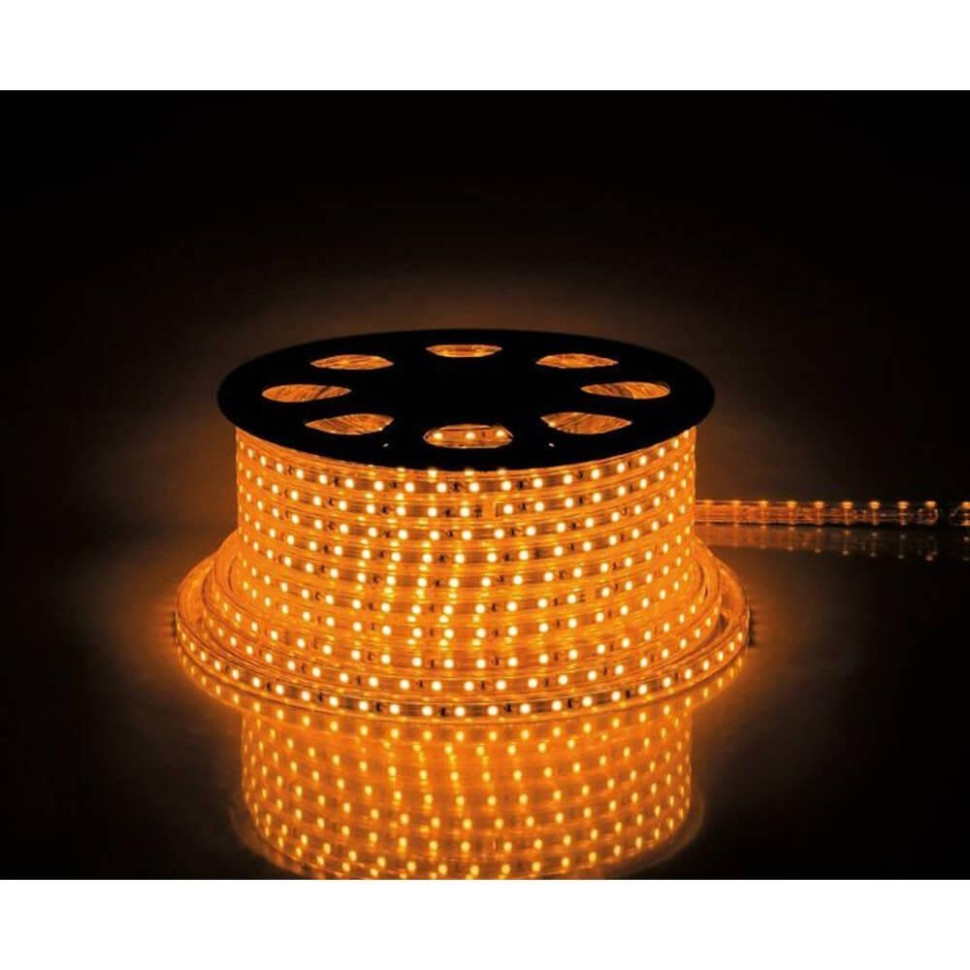 100м. Комплект светодиодной ленты желтого цвета 2835 4,4W, 220V, 60LED/m, IP65 Feron LS704 26240 контроллер для мультибелой светодиодной ленты feron