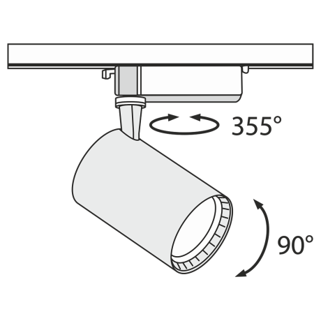 Однофазный LED светильник 17W 4000К для трека Maytoni Track TR003-1-17W4K-B