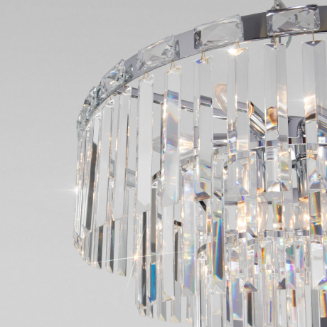 Подвесная люстра Eurosvet Elegante 10130/10 хром/прозрачный хрусталь Strotskis 