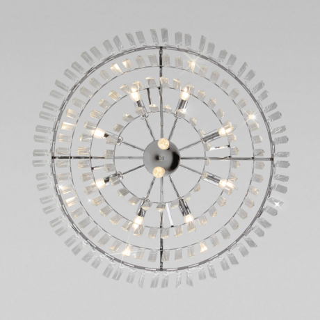 Подвесная люстра Eurosvet Elegante 10130/10 хром/прозрачный хрусталь Strotskis 