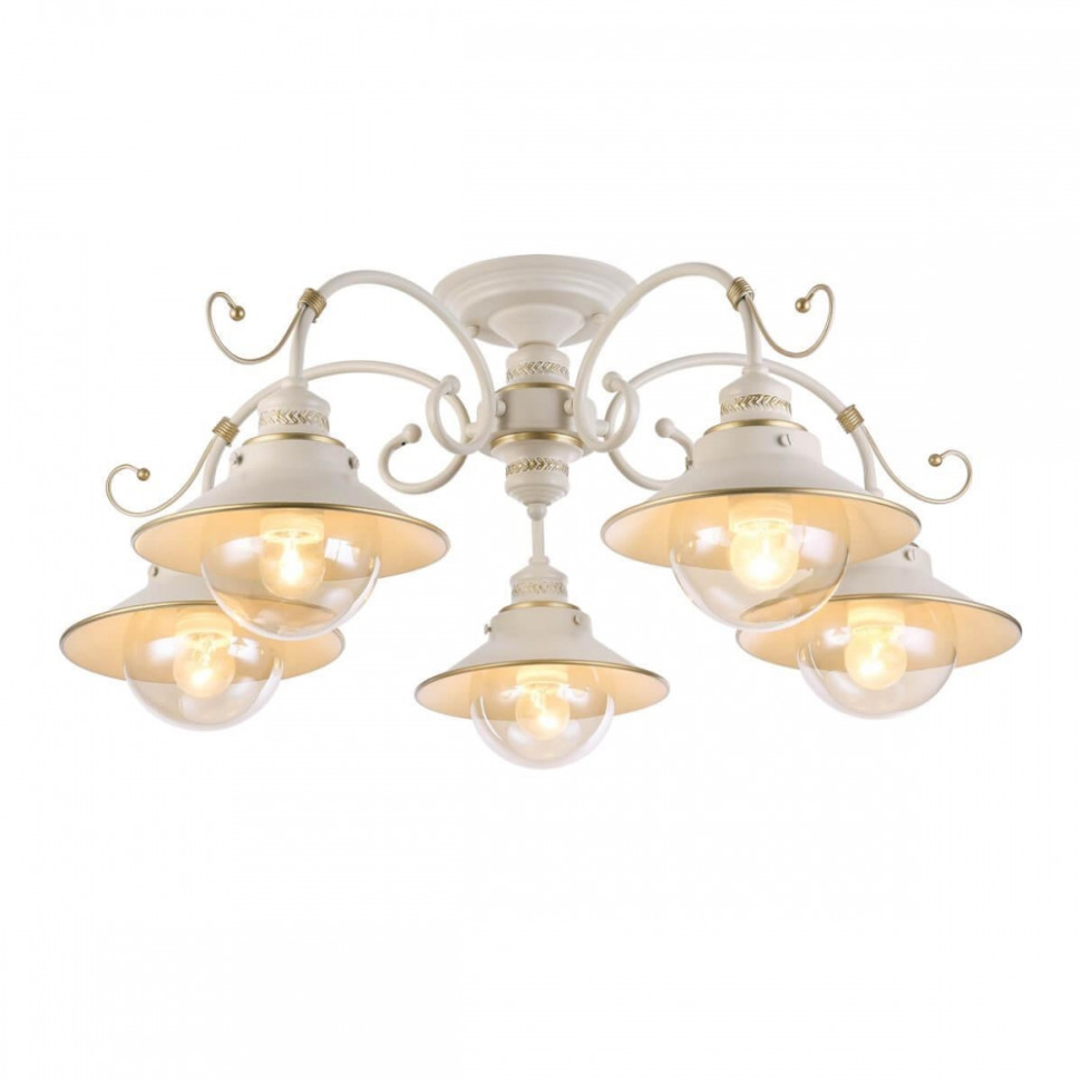 Люстра потолочная с лампочками Omnilux OML-50807-05+Lamps, цвет кремовый OML-50807-05+Lamps - фото 2