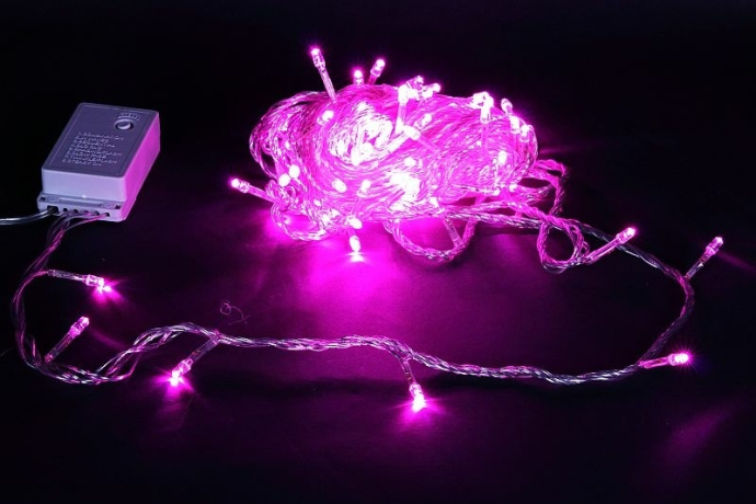 10м. Гирлянда с контроллером 100LED (фиолетовый)  LED PP Sneha 362987