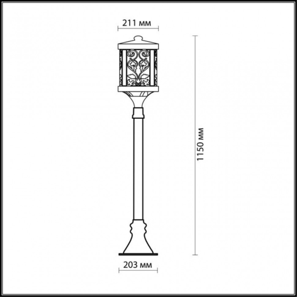 Уличный столб с лампочкой Odeon 2286/1A+Lamps, цвет коричневый 2286/1A+Lamps - фото 3