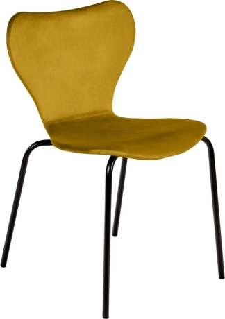 Стул Seven Style горчичный велюр с чёрными ножками Bradex Home 761786