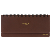 Нарушена упаковка!  <795242> Планинг датированный 2026 305х140 мм BRAUBERG "Select", под кожу, коричневый, 117233