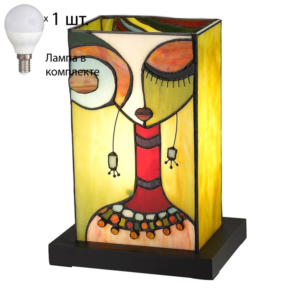 Настольная лампа с лампочкой Velante 809-804-01+Lamps E14 P45, цвет стекло 809-804-01+Lamps E14 P45 - фото 1