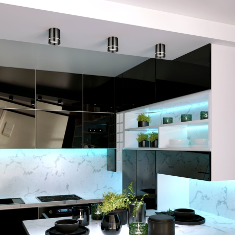 Накладной светодиодный светильник Elektrostandard DLR021 9W 4200K Черный жемчуг (a053054) 