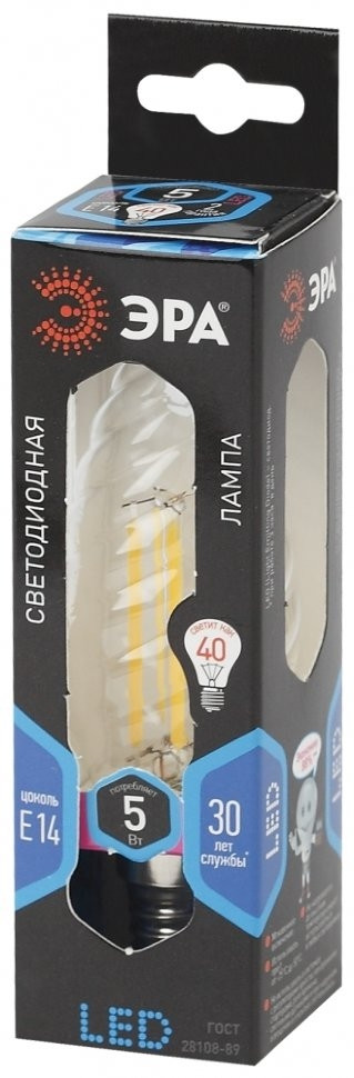Филаментная светодиодная лампа Е14 5W 4000К (белый) Эра F-LED BTW-5W-840-E14 (Б0027936) - фото 2