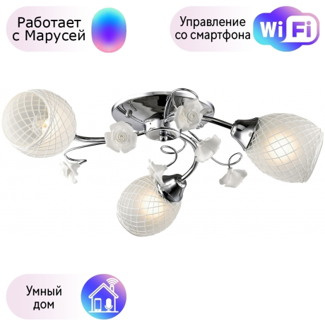Потолочная люстра Velante с поддержкой Маруся 705-107-03-М 