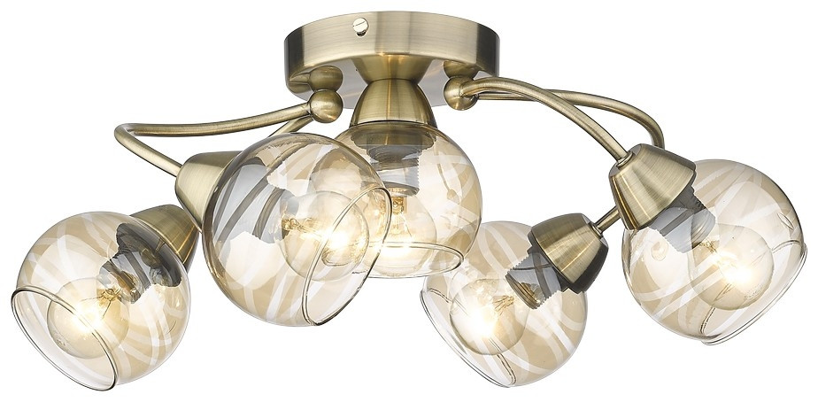 Потолочная люстра с 5 LED лампами. Комплект от Lustrof №372279-709273, цвет бронза