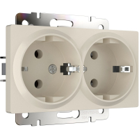 Розетка двойная с заземлением, без рамки Werkel айвори матовый W1172062