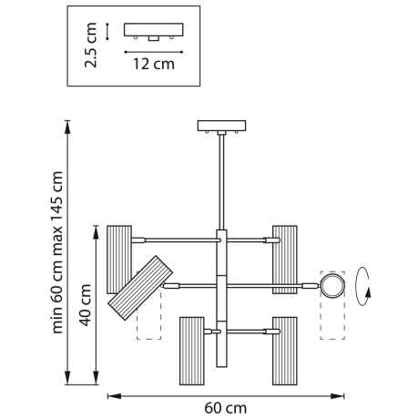 Люстра на штанге Lightstar Roma 718267 