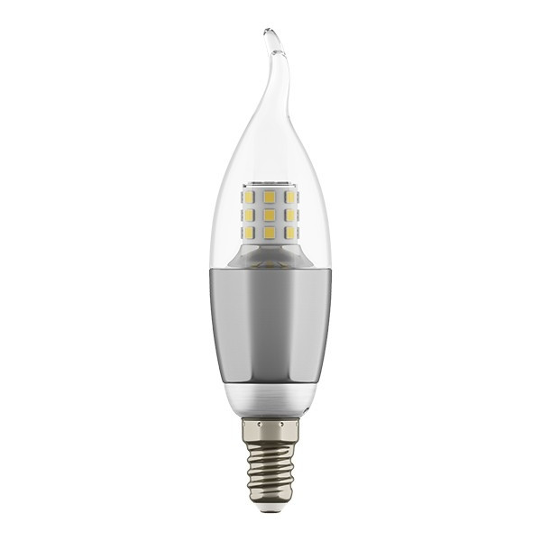 Светодиодная лампа E14 7W 4000K (белый) CA35 LED Lightstar 940644, цвет серебряный - фото 1