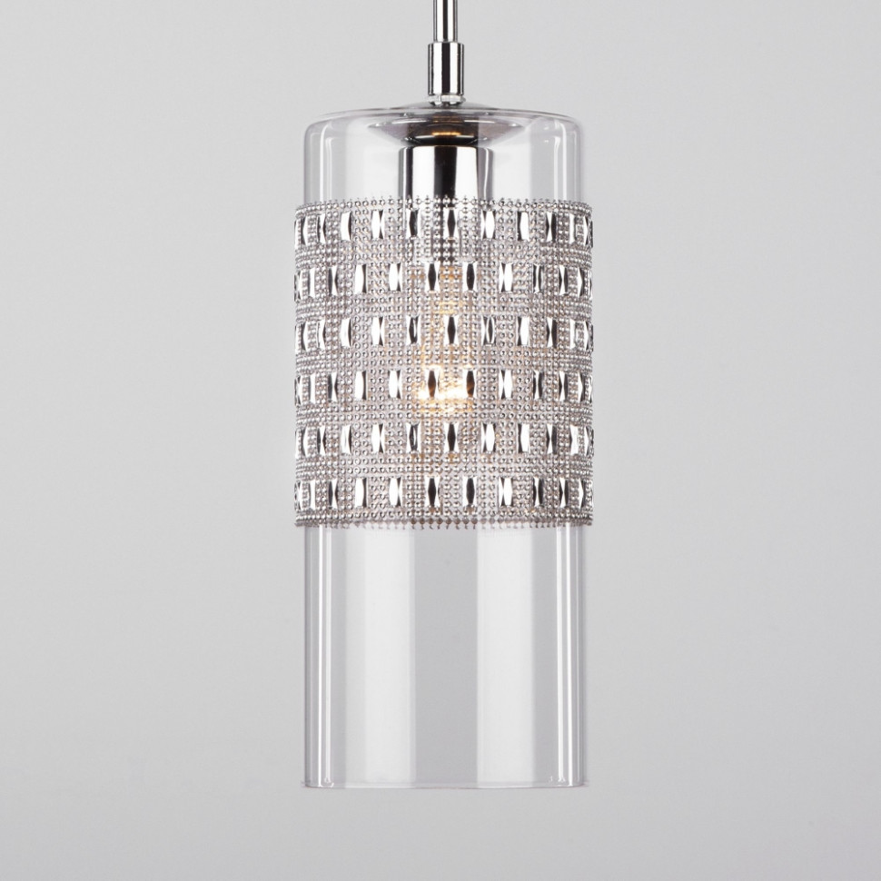 50148/1 хром Подвесной светильник со стеклянным плафоном Eurosvet Pilar, цвет белый; хром 50148/1 хром - фото 4
