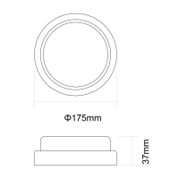 Ultraflash LBF-0318 C01 (Св-к LED влагозащищённый, 18 Вт, IP65, 220В, 4000К, круг) (15339)