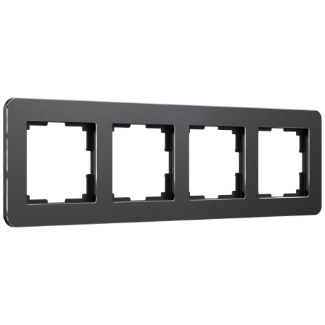 Рамка на 4 поста Werkel Platinum (черный алюминий) W0042608