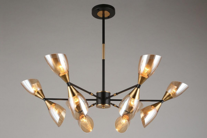 Люстра на штанге с лампочками Omnilux OML-66807-12+Lamps 