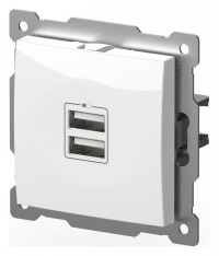 Розетка 2хUSB type A без рамки Elbi Eleсtriс Zena Vega 609-015600-143