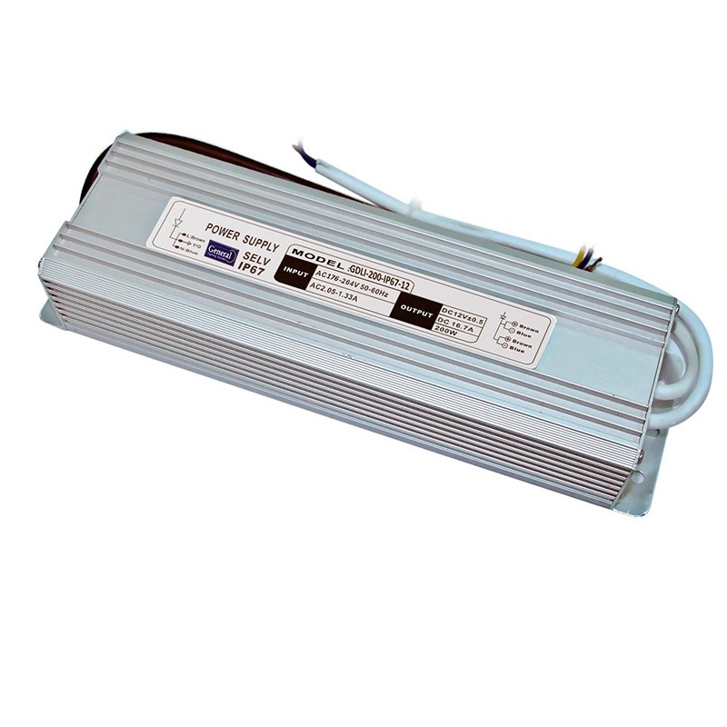 Драйвер для светодиодной ленты 12V, 200W, IP67 General GDLI-200-IP67-12 (513600)