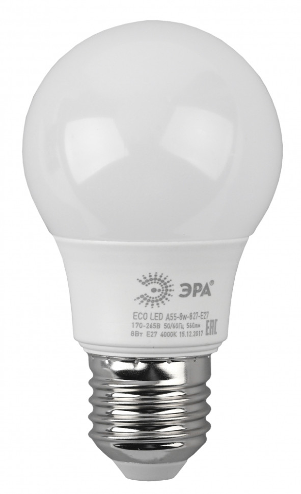 Светодиодная лампа E27 8W 2700К (теплый) Эра ECO LED A55-8W-827-E27 (Б0032095) - фото 1