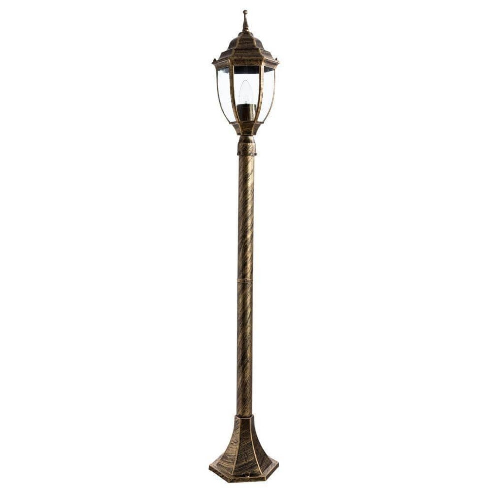 Уличный фонарный столб с лампочками. Комплект от Lustrof. №35107-616384, цвет черно-золотой - фото 1