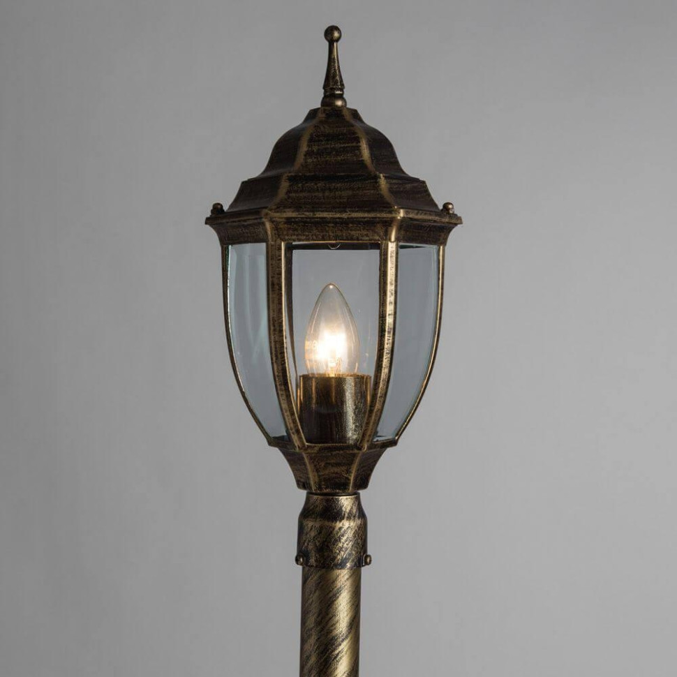 Уличный фонарный столб с лампочками. Комплект от Lustrof. №35107-616384, цвет черно-золотой - фото 3