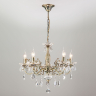 Подвесная люстра Eurosvet Elisha 3281/5 античная бронза/прозрачный хрусталь Strotskis 