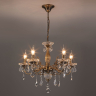Подвесная люстра Eurosvet Elisha 3281/5 античная бронза/прозрачный хрусталь Strotskis 