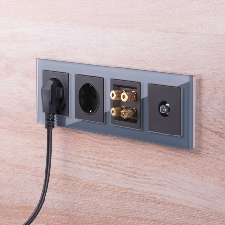 Рамка на 4 поста (серый,стекло) Werkel 32777