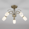 30280/5 античная бронза античная бронза Потолочная люстра со стеклянными плафонами Eurosvet Ginevra 