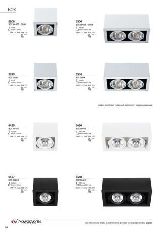 Встраиваемый светильник Nowodvorski Box White - Gray 5305 