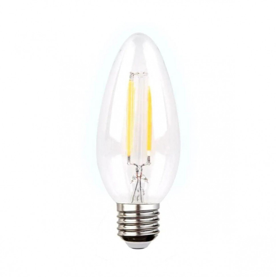 Филаментная светодиодная лампа E27 6W 4200K (белый) C37F Ambrella light 202220, цвет прозрачный - фото 1