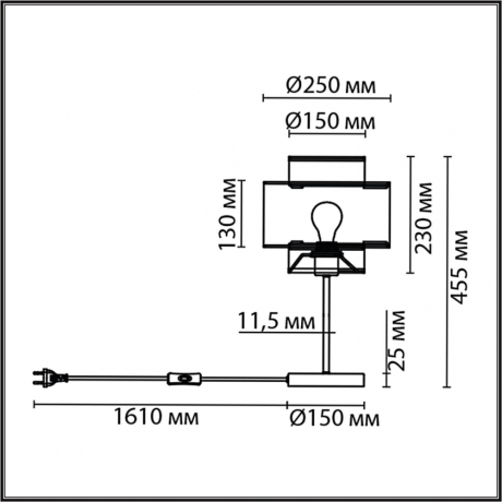 Настольная лампа декоративная Lumion Launa 8043/1T 