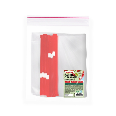 Нарушена упаковка! <710514> Пакеты для заморозки продуктов, 3 л, КОМПЛЕКТ 30 шт., с замком-застежкой (слайдер), LAIMA (608912)