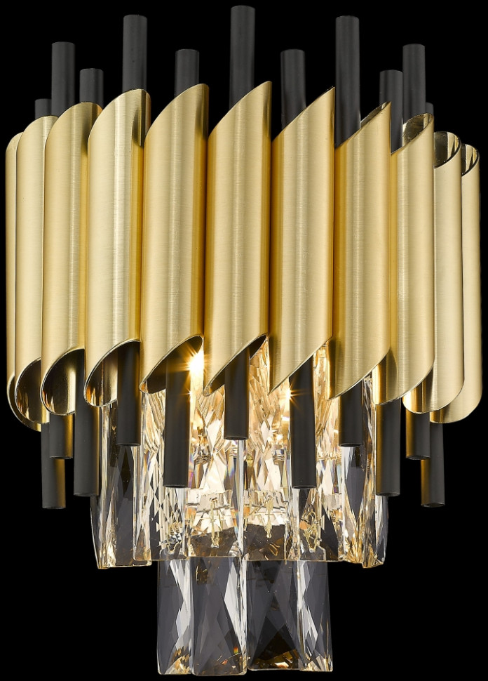 Бра, со светодиодными лампочками, комплект от Lustrof. 151436-623305, цвет матовое золото, черный - фото 1