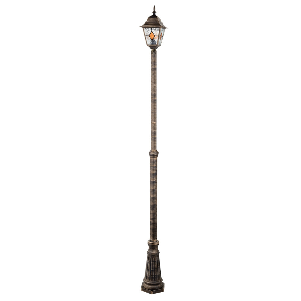 Уличный светильник-столб в наборе с 1 Led лампами. Комплект от Lustrof №618736-708777, цвет черно-золотой