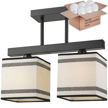 Потолочная люстра с лампочками Velante 283-027-02+Lamps E27 P45 