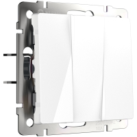 Выключатель трехклавишный (белый) Werkel W1130001