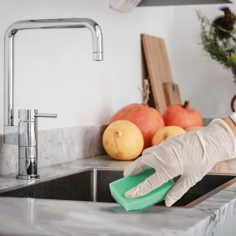 Нарушена упаковка! <219451> Губки бытовые MAXI, 27х96х64 мм, КОМПЛЕКТ 10 шт., поролон/абразив, для посуды/уборки, LAIMA, К0003, 601552 (601552)