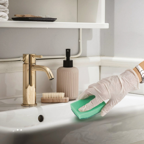 Нарушена упаковка! <219451> Губки бытовые MAXI, 27х96х64 мм, КОМПЛЕКТ 10 шт., поролон/абразив, для посуды/уборки, LAIMA, К0003, 601552 (601552)