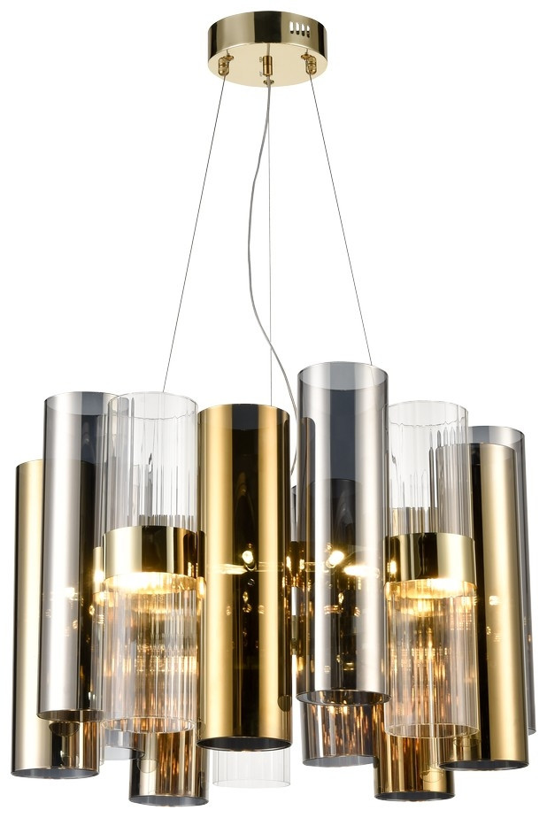 Подвесной светильник с 15 LED лампами. Комплект от Lustrof №444382-709032, цвет золото
