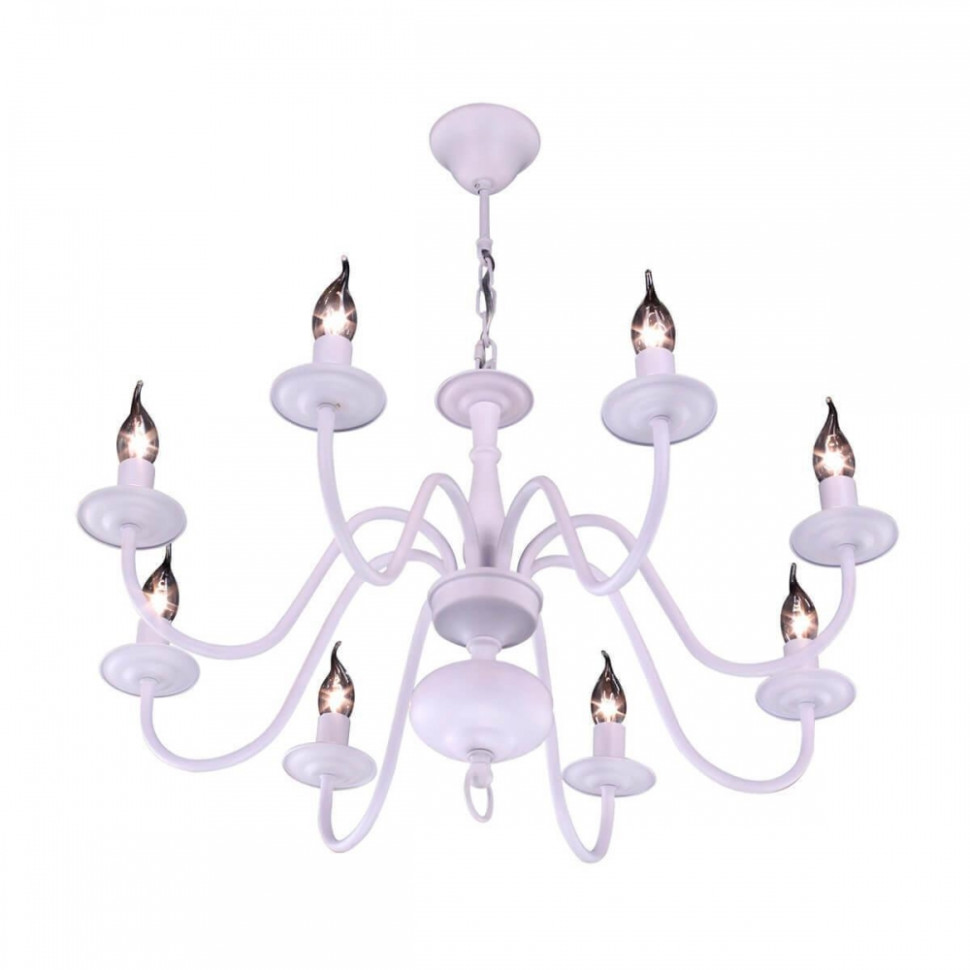 Классическая белая подвесная люстра на 8 ламп Citilux Бонна CL426180 подсветка для зеркала inspire lizz 5 ламп хром
