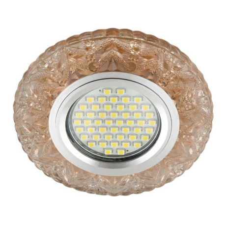 Встраиваемый светильник с LED подсветкой Fametto Luciole DLS-L146 Gu5.3 Glassy/Tea (UL-00003895) 