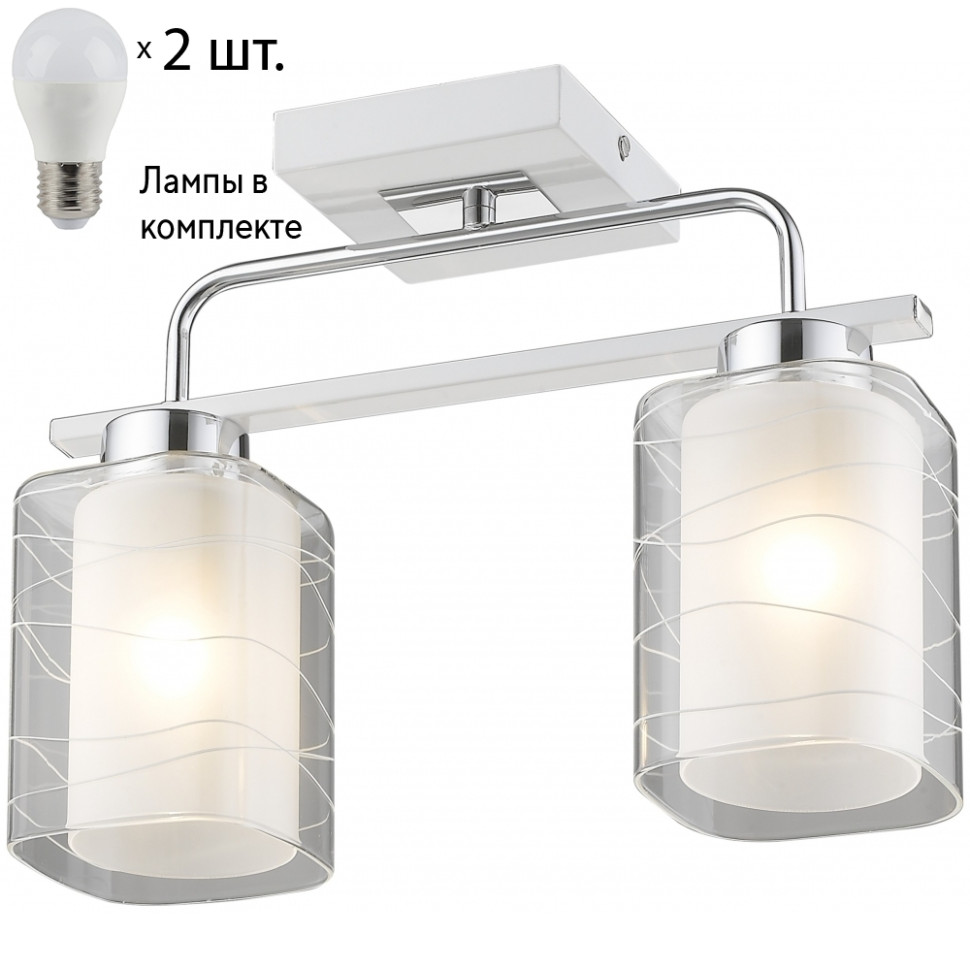 Потолочная люстра с лампочками Velante 278-107-02+Lamps E27 P45, цвет двойное стекло 278-107-02+Lamps E27 P45 - фото 1