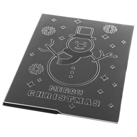 Нарушена упаковка! <372140> Клише для тиснения 3D "Снеговик" для Машинки для тиснения ОС-5, 108х146 мм, ОСТРОВ СОКРОВИЩ, 663804, 862-005 (663804)