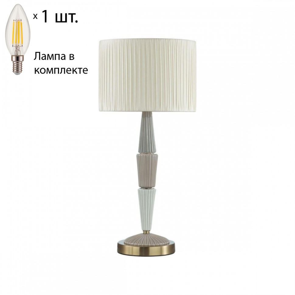 Настольная лампа Odeon Latte с лампочкой 5403/1T+Lamps E14 Свеча