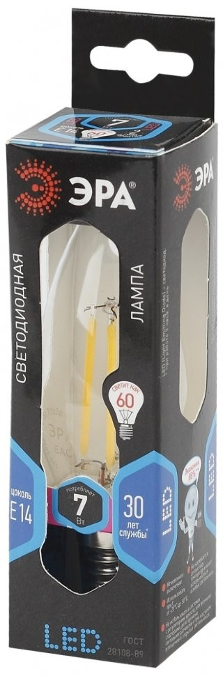 Филаментная светодиодная лампа Е14 7W 4000К (теплый) Эра F-LED B35-7W-840-E14 (Б0027943) - фото 3