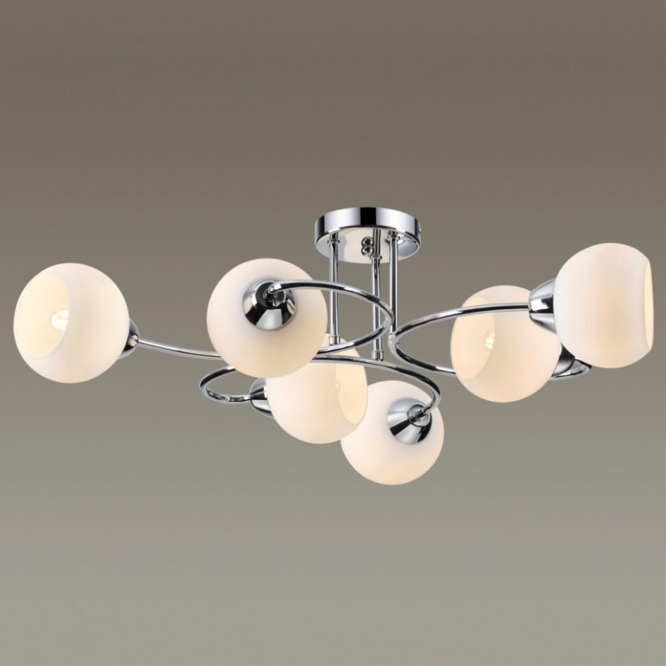 Люстра потолочная со светодиодными лампочками E27, комплект от Lustrof. №369284-642538, цвет хром - фото 3