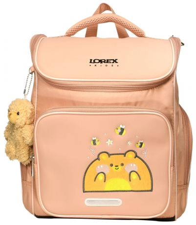 Нарушена упаковка! <712383> Рюкзак LOREX KIDS CLASSIC COOKIE BEAR 16 л бежев. 36x28x16 мягкий 1 отд. молния держатель для карточек брелок д/девочек LXKBPCL-CB (247684)